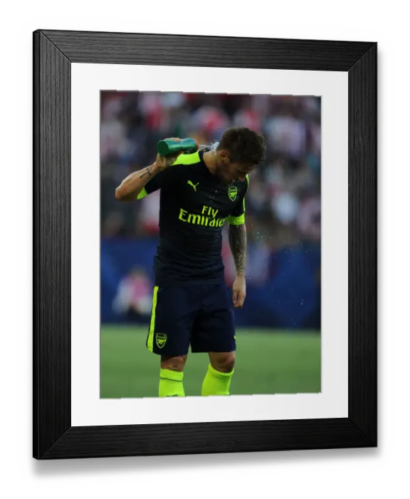 Framed Print : Mathieu Debuchy in Action: Arsenal vs CD Guadalajara, 2016 Pre-Season Friendly