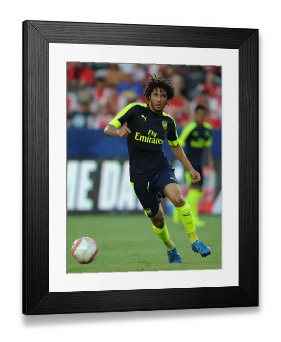 Framed Print : Arsenal's Mohamed Elneny in Action against Chivas during 2016 Pre-Season Friendly
