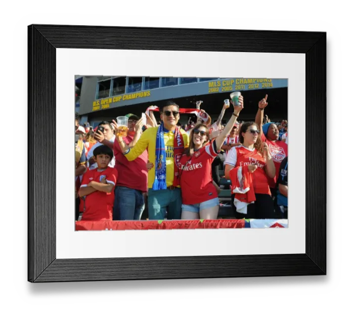 Framed Print : Arsenal FC: A Sea of Passion - Arsenal Fans in Full Force at the Carson Pre-Season Match vs. Chivas