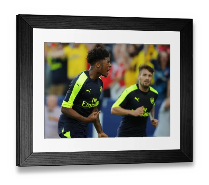 Framed Print : Chuba Akpom Scores His Third Goal: Arsenal's Pre-Season Victory Over CD Guadalajara