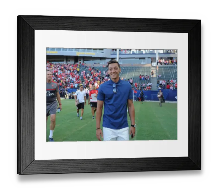Framed Print : Mesut Ozil Gears Up: Arsenal vs. Chivas Pre-Season Clash in Carson, California (2016-17)
