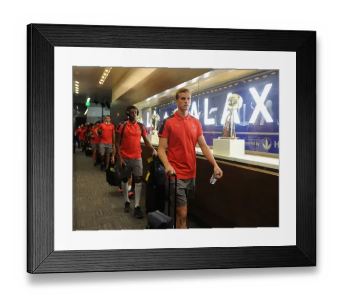 Framed Print : Rob Holding Faces Off Against CD Guadalajara: Arsenal FC's Pre-Season Showdown (2016-17)
