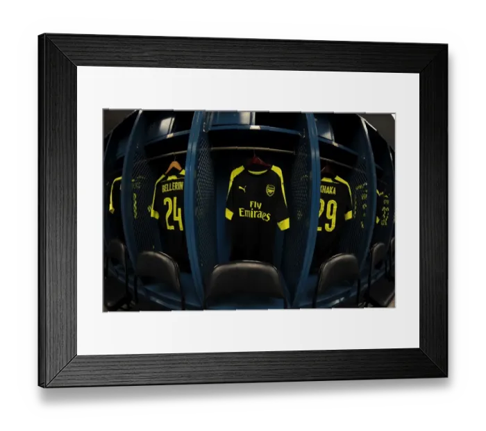 Framed Print : Arsenal Football Club: Pre-Season Changing Room Preparation (Arsenal v Chivas 2016-17)