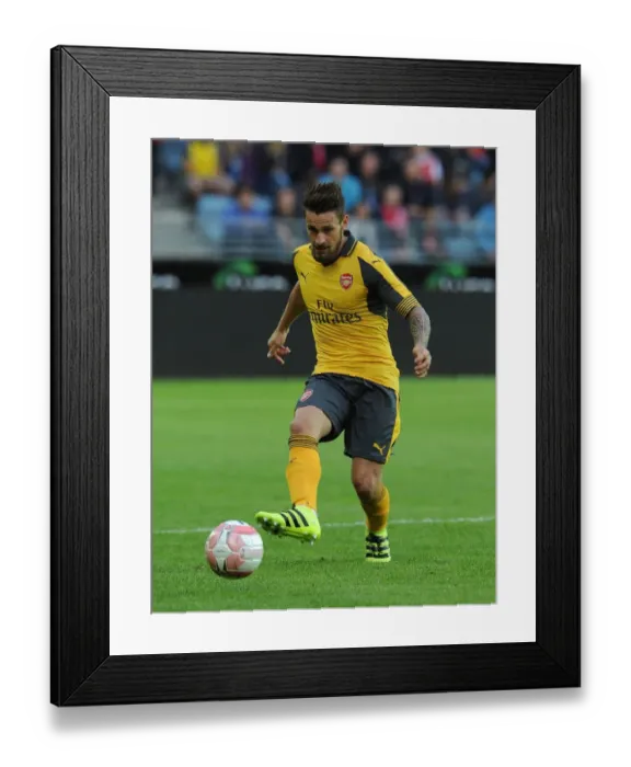Framed Print : Mathieu Debuchy in Action: Arsenal's Pre-Season Friendly vs. Viking FK (2016-17)