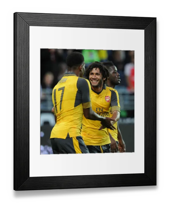 Framed Print : Mohamed Elneny: In Action for Arsenal Against Viking FK (2016-17 Pre-Season Friendly)