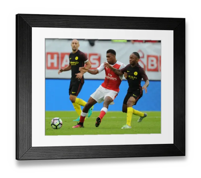 Framed Print : Clash of Titans: Arsenal vs. Manchester City - Pre-Season Battle in Gothenburg (2016-17)