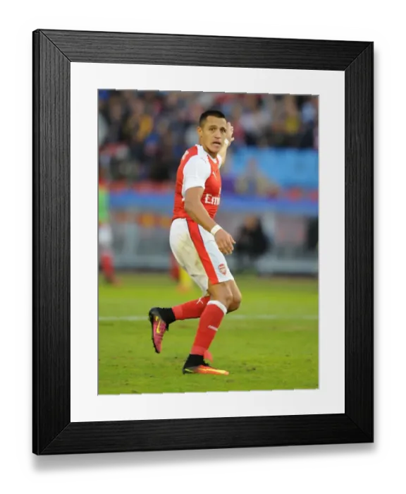 Framed Print : Arsenal's Alexis Sanchez Goes Head-to-Head with Manchester City in 2016: A Pre-Season Battle in Sweden Framed Print : Arsenal's Alexis Sanchez Goes Head-to-Head with Manchester City in 2016: A Pre-Season Battle in Sweden