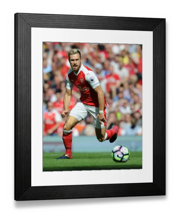 Framed Print : Arsenal's Aaron Ramsey Faces Off Against Liverpool at the Emirates Stadium, 2016-17 Premier League