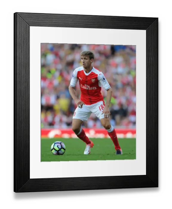Framed Print : Monreal in Action: Arsenal vs. Liverpool at Emirates Stadium (2016-17)