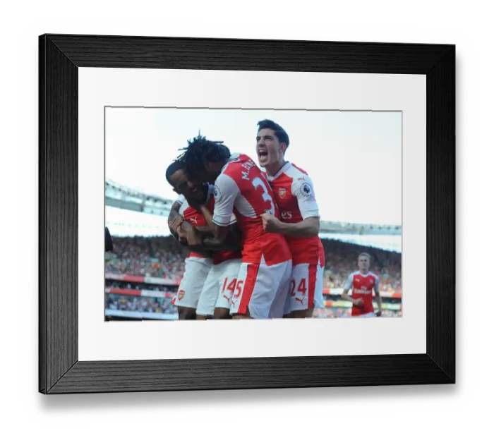 Framed Print : Arsenal's Unforgettable Victory: Walcott, Elneny, and Bellerin's Triumphant Goal Celebration (2016-17) Framed Print : Arsenal's Unforgettable Victory: Walcott, Elneny, and Bellerin's Triumphant Goal Celebration (2016-17)