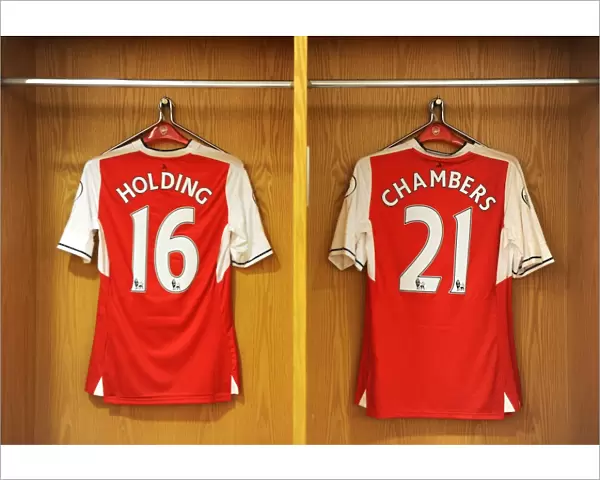Arsenal Football Club: Rob Holding and Calum Chambers in the Changing Room Before Arsenal vs. Liverpool (2016-17)