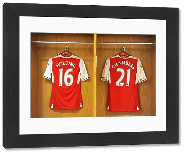 Arsenal Football Club: Rob Holding and Calum Chambers in the Changing Room Before Arsenal vs. Liverpool (2016-17)