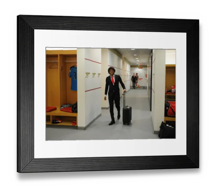 Framed Print : Mohamed Elneny: Focus and Determination in Arsenal Changing Room Before Arsenal vs. Liverpool (2016-17)