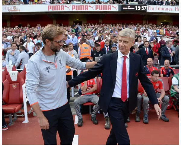Arsene Wenger and Jurgen Klopp's Pre-Match Handshake: Arsenal vs. Liverpool, Premier League 2016-17