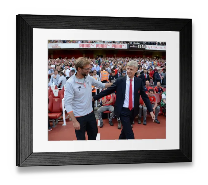 Framed Print : Arsene Wenger and Jurgen Klopp's Pre-Match Handshake: Arsenal vs. Liverpool, Premier League 2016-17 Framed Print : Arsene Wenger and Jurgen Klopp's Pre-Match Handshake: Arsenal vs. Liverpool, Premier League 2016-17