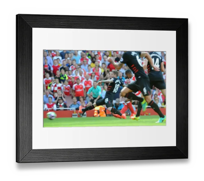 Framed Print : Theo Walcott Scores the First Goal: Arsenal vs. Liverpool, Premier League 2016-17