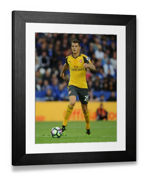 Framed Print : Granit Xhaka: Premier League Showdown at Leicester City, 2016-17