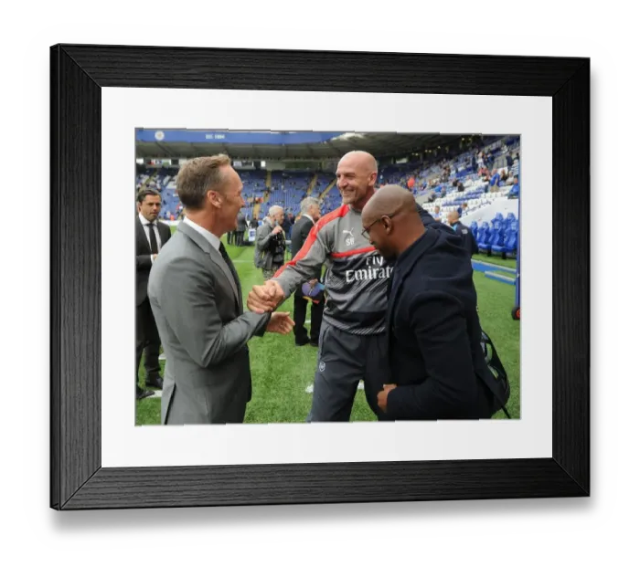 Framed Print : Arsenal Legends Reunite: Bould, Dixon, and Wright at Leicester City Match, 2016-17