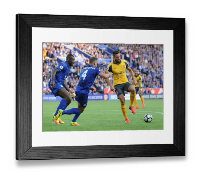Framed Print : Giroud vs Drinkwater: A Premier League Showdown at The King Power Stadium, 2016-17 Framed Print : Giroud vs Drinkwater: A Premier League Showdown at The King Power Stadium, 2016-17