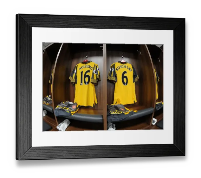 Framed Print : Arsenal Changing Room: Gearing Up for the Leicester City Showdown (2016-17)