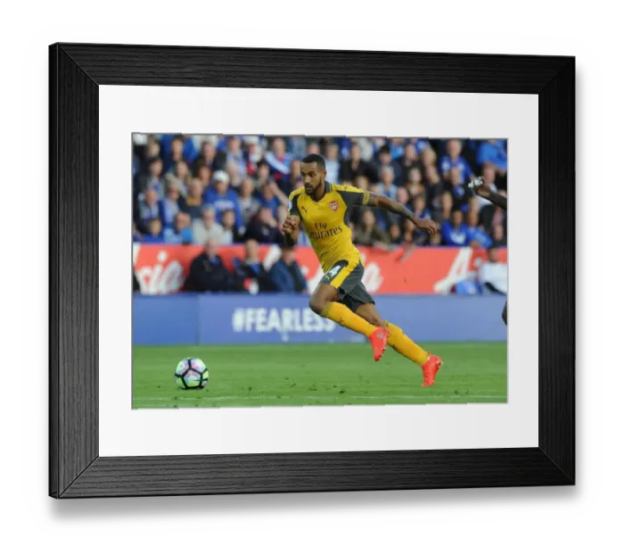 Framed Print : Theo Walcott in Action: Arsenal vs. Leicester City, Premier League 2016-17