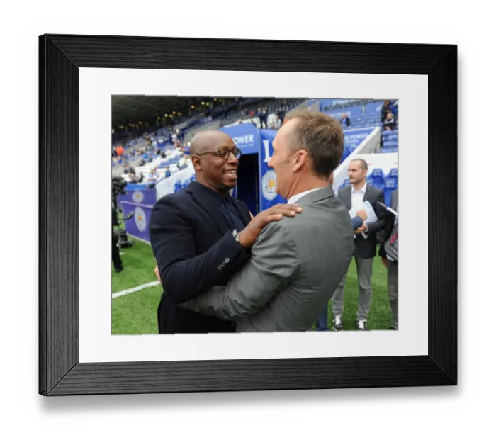 Framed Print : Former Arsenal Stars Lee Dixon and Ian Wright Reunite Before Leicester City vs Arsenal Match