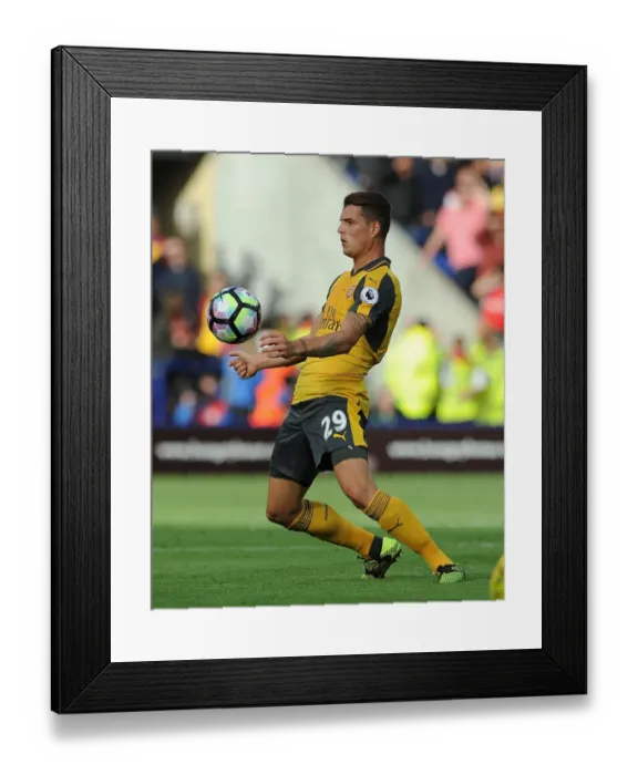 Framed Print : Granit Xhaka: Arsenal Star in Action Against Leicester City, Premier League 2016-17 Framed Print : Granit Xhaka: Arsenal Star in Action Against Leicester City, Premier League 2016-17
