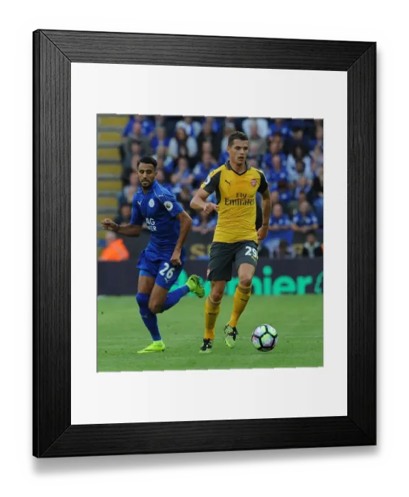 Framed Print : Granit Xhaka: In Action Against Leicester City, Premier League 2016-17
