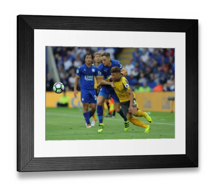 Framed Print : Oxlade-Chamberlain vs. King: A Stalemate at the King Power - Arsenal's Scoreless Draw with Leicester, Premier League 2016-17