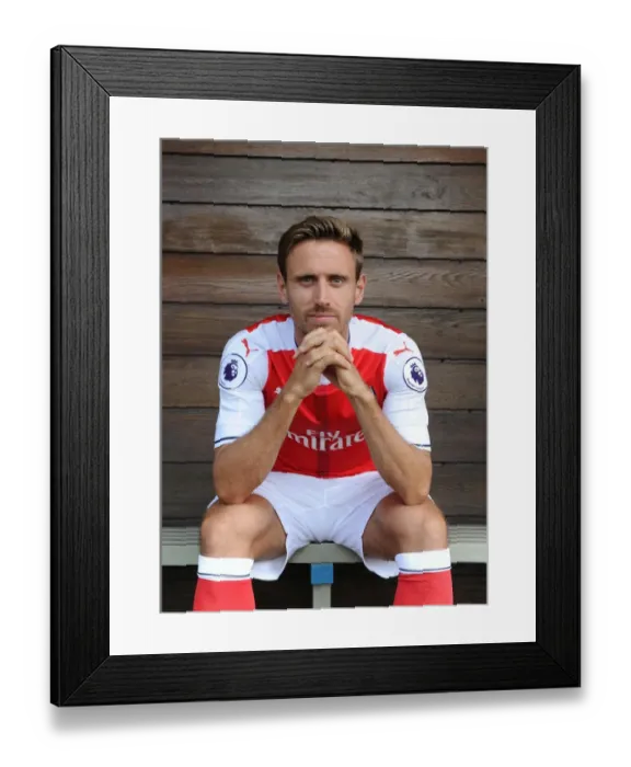 Framed Print : Arsenal First Team 2016-17: Nacho Monreal at Arsenal Photocall