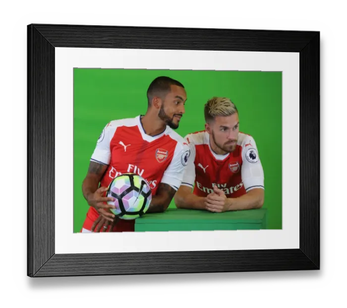 Framed Print : Arsenal's Walcott and Ramsey at 2016-17 First Team Photocall Framed Print : Arsenal's Walcott and Ramsey at 2016-17 First Team Photocall