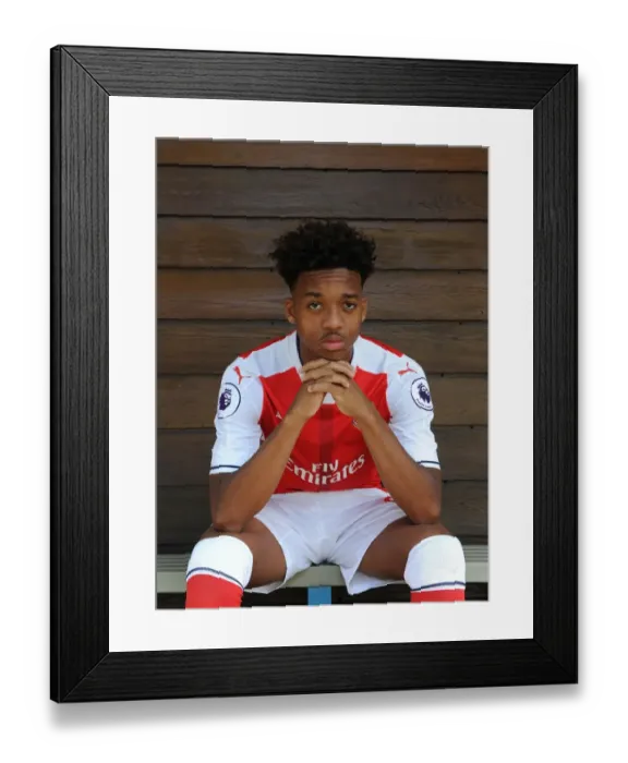 Framed Print : Chris Willock at Arsenal First Team Photocall (2016-17)