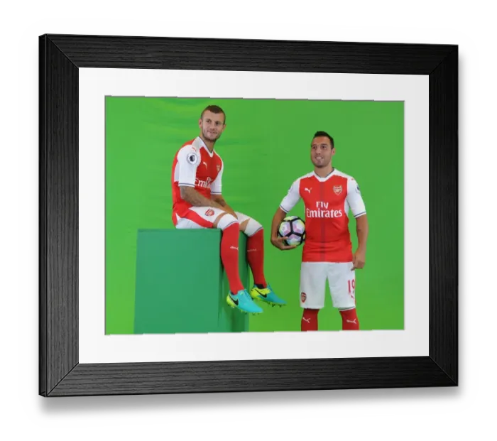 Framed Print : Arsenal 2016-17 First Team: Jack Wilshere and Santi Cazorla - Team Photoshoot