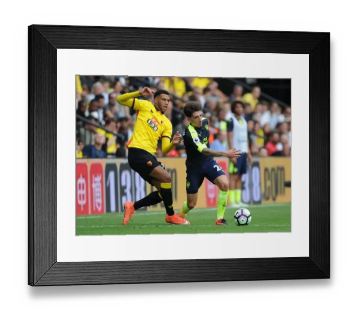 Framed Print : Bellerin Surges Past Capoue: Watford vs Arsenal, Premier League 2016-17 Framed Print : Bellerin Surges Past Capoue: Watford vs Arsenal, Premier League 2016-17