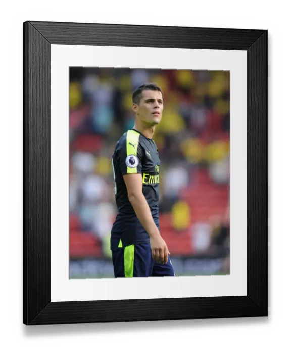 Framed Print : Granit Xhaka's Reaction: Tension on the Field during Arsenal's Premier League Clash with Watford (2016-17) Framed Print : Granit Xhaka's Reaction: Tension on the Field during Arsenal's Premier League Clash with Watford (2016-17)