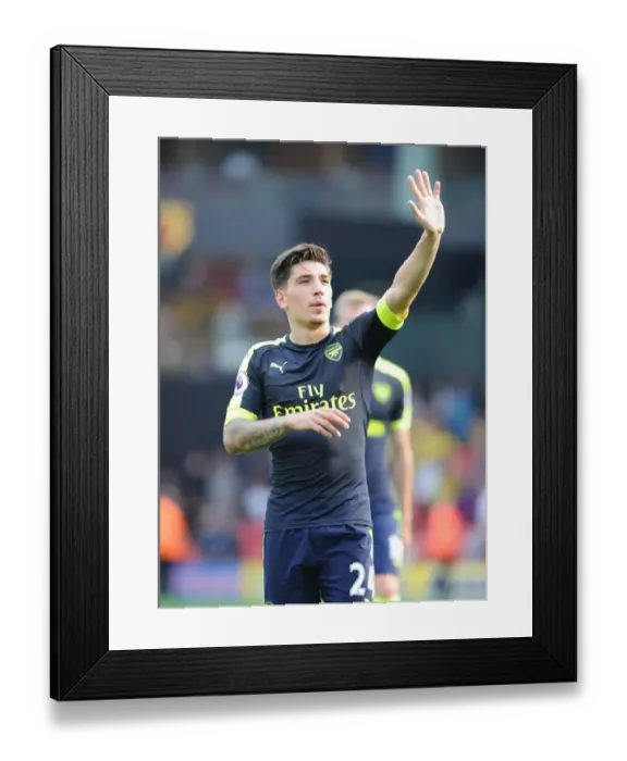 Framed Print : Hector Bellerin: Post-Match Emotion, Arsenal vs Watford, Premier League 2016-17