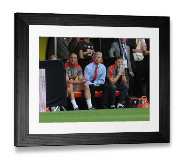 Framed Print : Arsene Wenger, Steve Bould, and Colin Lewin: An Intimate Look at Arsenal's Team Management during the Watford Clash (2016-17)