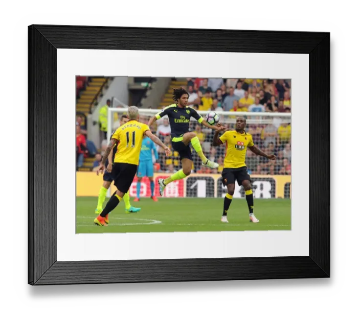 Framed Print : Elneny Outsmarts Behrami and Ighalo: A Pivotal Moment from Arsenal's Victory over Watford (2016-17)