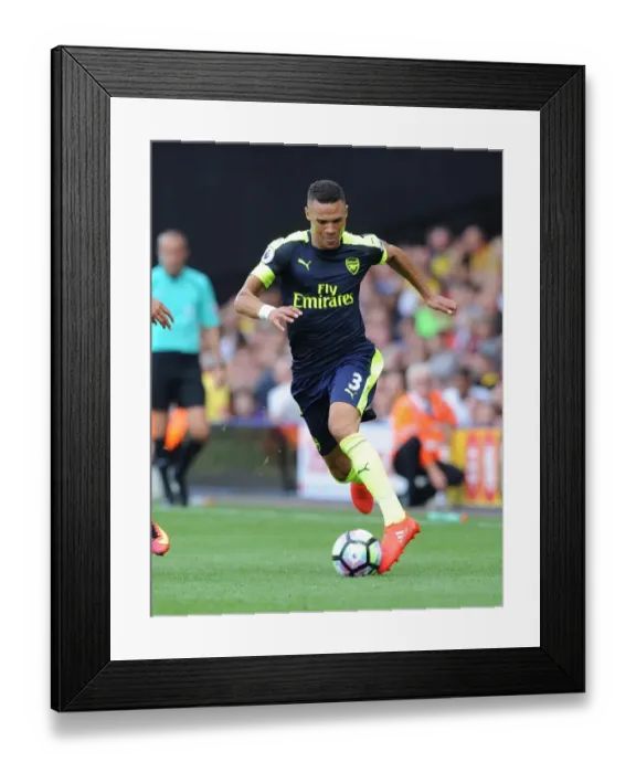 Framed Print : Kieran Gibbs in Action: Arsenal vs. Watford, Premier League 2016-17