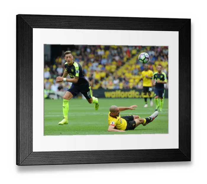 Framed Print : Mesut Ozil Outsmarts Nordin Amrabat: Arsenal vs Watford, Premier League 2016-17