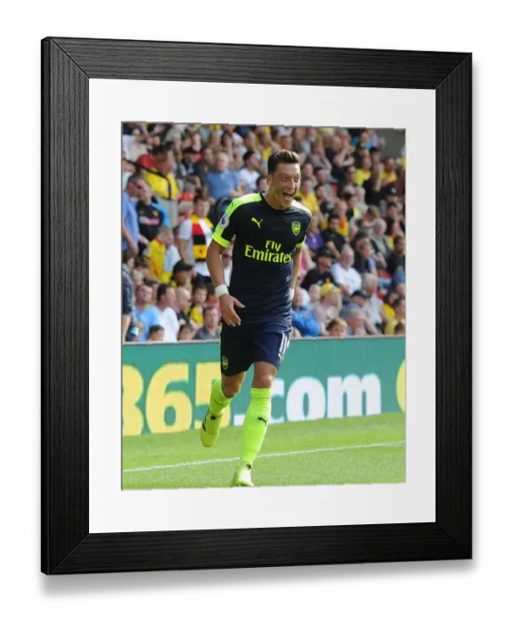 Framed Print : Mesut Ozil Scores the Third Goal: Arsenal's Triumph at Watford (2016-17) Framed Print : Mesut Ozil Scores the Third Goal: Arsenal's Triumph at Watford (2016-17)
