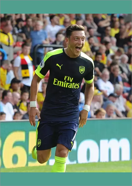 Mesut Ozil Scores the Third Goal: Arsenal's Triumph over Watford (2016-17)