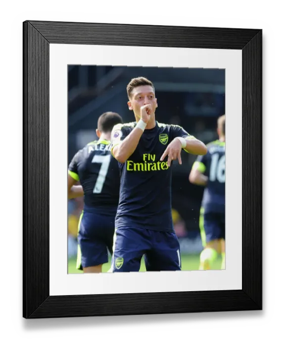 Framed Print : Mesut Ozil's Triumphant Hat-Trick: Arsenal's Victory Over Watford (2016-17)