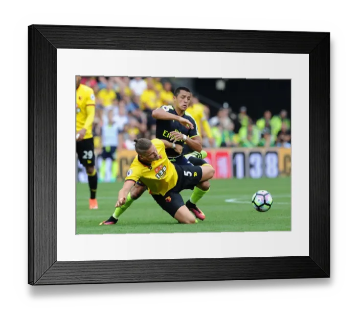 Framed Print : Sanchez vs. Prodl: A Premier League Battle at Vicarage Road