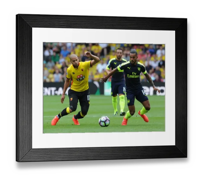 Framed Print : Theo Walcott vs. Adlene Guedioura: A Premier League Showdown (Watford vs. Arsenal, 2016-17)