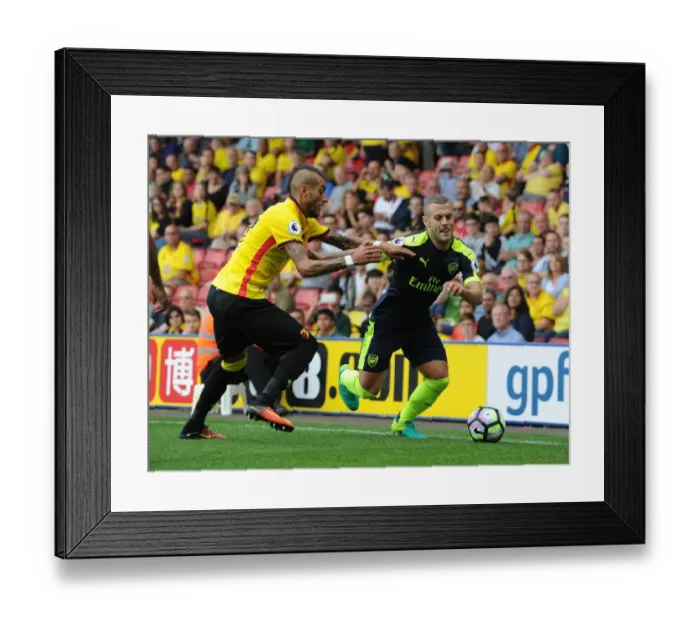 Framed Print : Battle in the Midfield: Wilshere vs Pereyra, Arsenal vs Watford, Premier League 2016-17