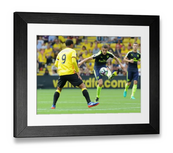 Framed Print : Xhaka vs. Deeney: A Premier League Showdown