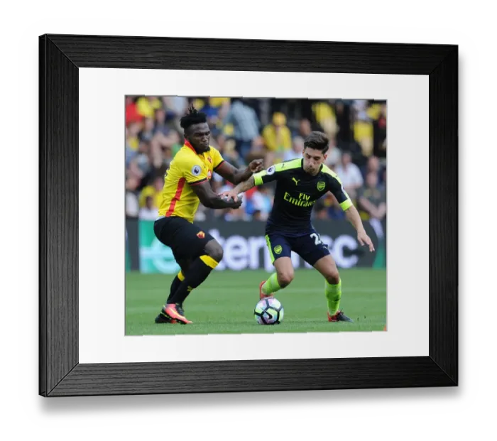 Framed Print : Hector Bellerin (Arsenal) Isaac Success (Watford). Watford 1: 3 Arsenal. Premier League Framed Print : Hector Bellerin (Arsenal) Isaac Success (Watford). Watford 1: 3 Arsenal. Premier League