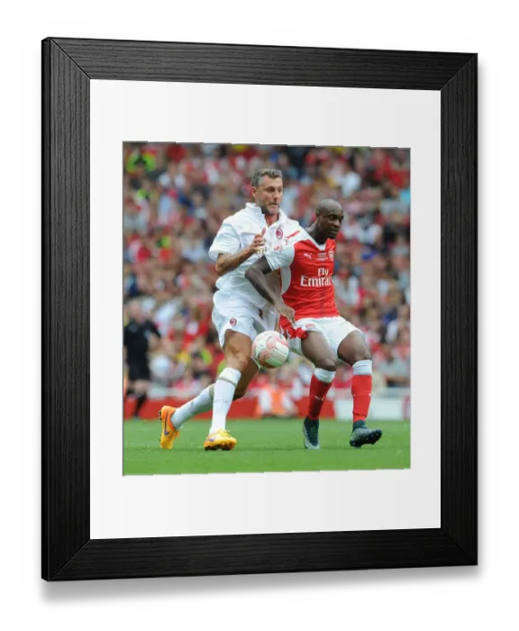 Framed Print : Clash of Football Legends: Arsenal vs. AC Milan