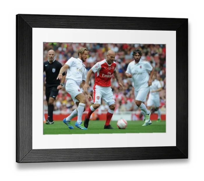 Framed Print : Clash of Football Legends: Arsenal vs. AC Milan